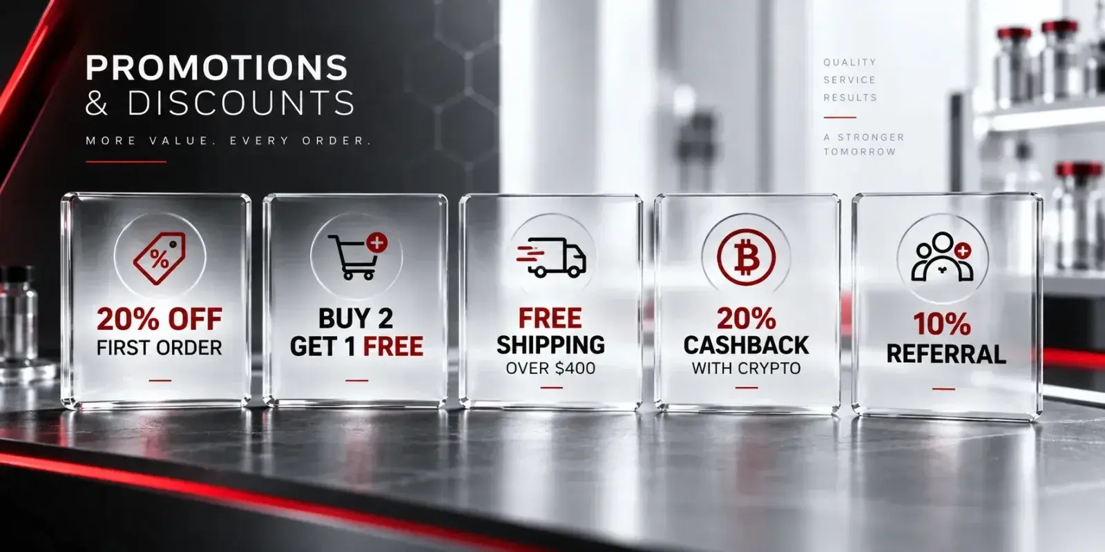 XSteroids promotions and discounts: 20% off first order, buy 2 get 1 free, free shipping, crypto cashback and referral bonus