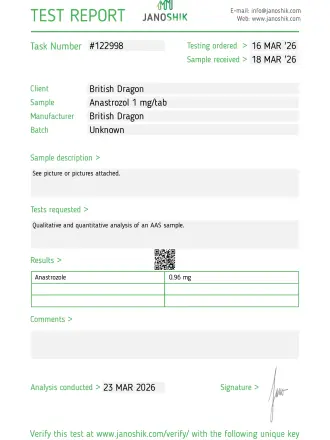 Anastrozole 1 mg - British Dragon