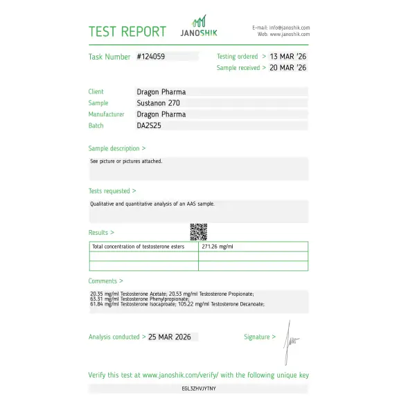 Sustanon 270 - Dragon Pharma