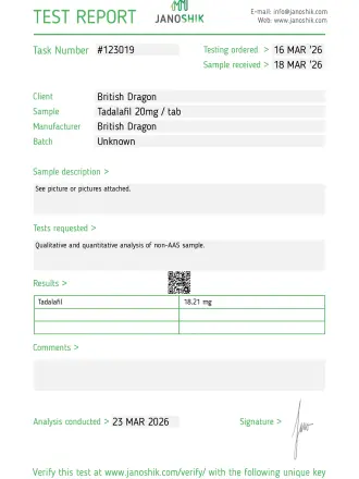 Taldabol 20 mg - British Dragon
